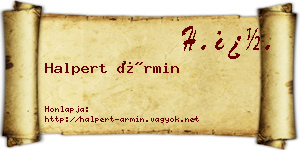 Halpert Ármin névjegykártya